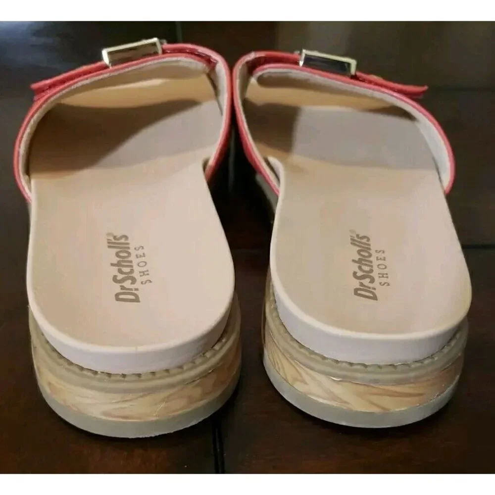 Dr. Scholls Buckle Slide Slight Wedge Sandals Size‎ 6.5 Pink Comfort Lightweight